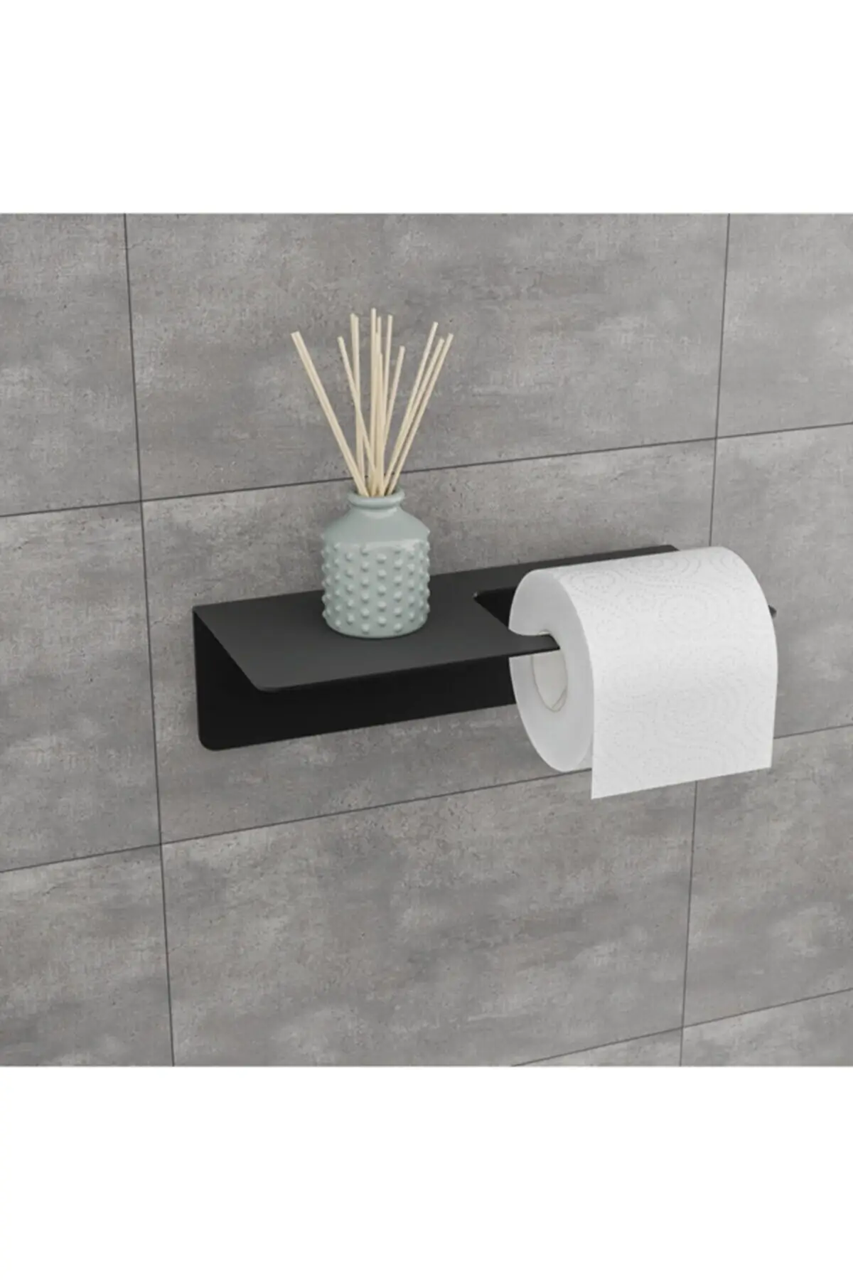 Black Plain Modern Toilet Paper Rack High Quality Multi-Use New Fashion Wall Bathroom Accessory 2022