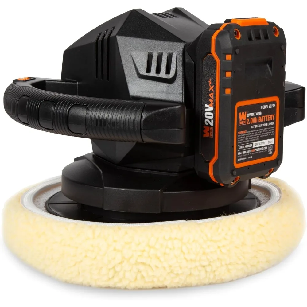 Kit lucidatrice e ceratrice orbitale wireless da 10 pollici con batteria da 2 Ah, caricabatterie e cofani