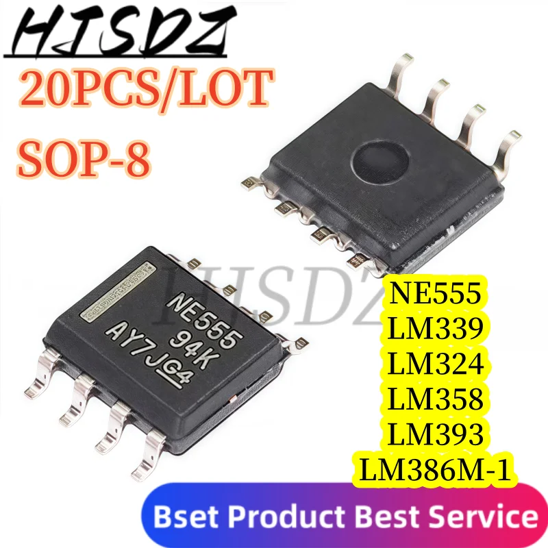 【20PCS/LOT】 LM358 LM393 LM339 LM324 NE555 SOP LM358DR LM324DR LM339DR LM393DR NE555DR LM386 LM386M-1 circuito amplificador nue