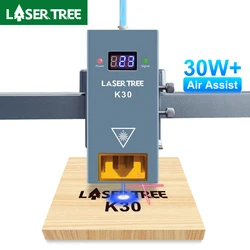 LASER TREE K30 30W Optical Power 6 Diodes Laser Module with Air Assist 450nm Blue Light Laser Head for Engraver Cutter Machine