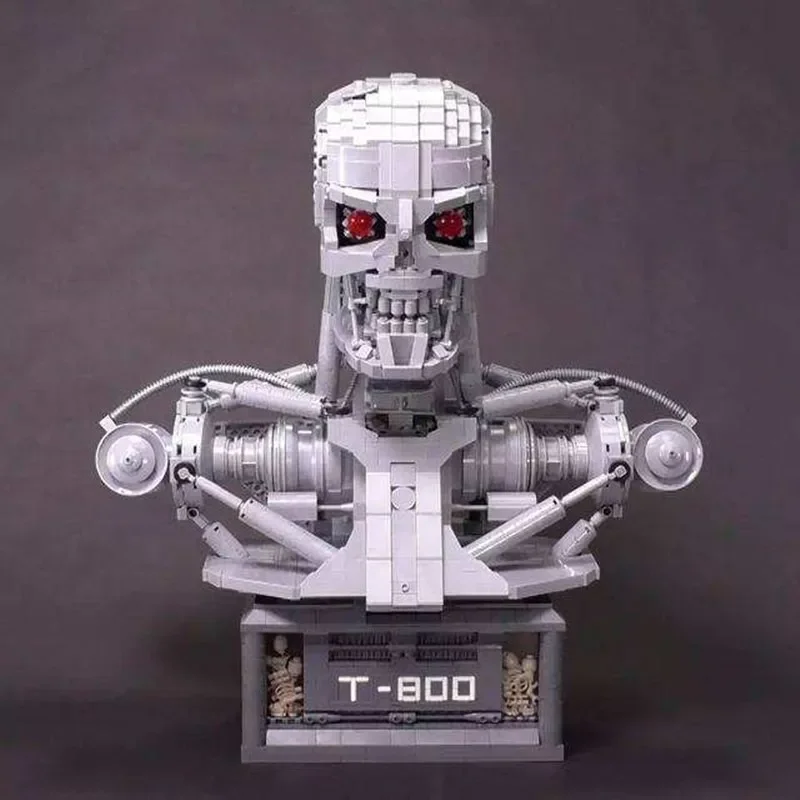 New PF Terminator T-800 Bust MOC-20570 Fit HighRobot Power Function Building Blocks Bricks Children Kid Toy Gift