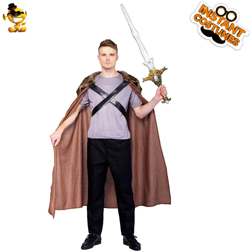 Homem worrior romano cabo marrom halloween manto role play fantasia vestir-se adulto medieval renascentista cape