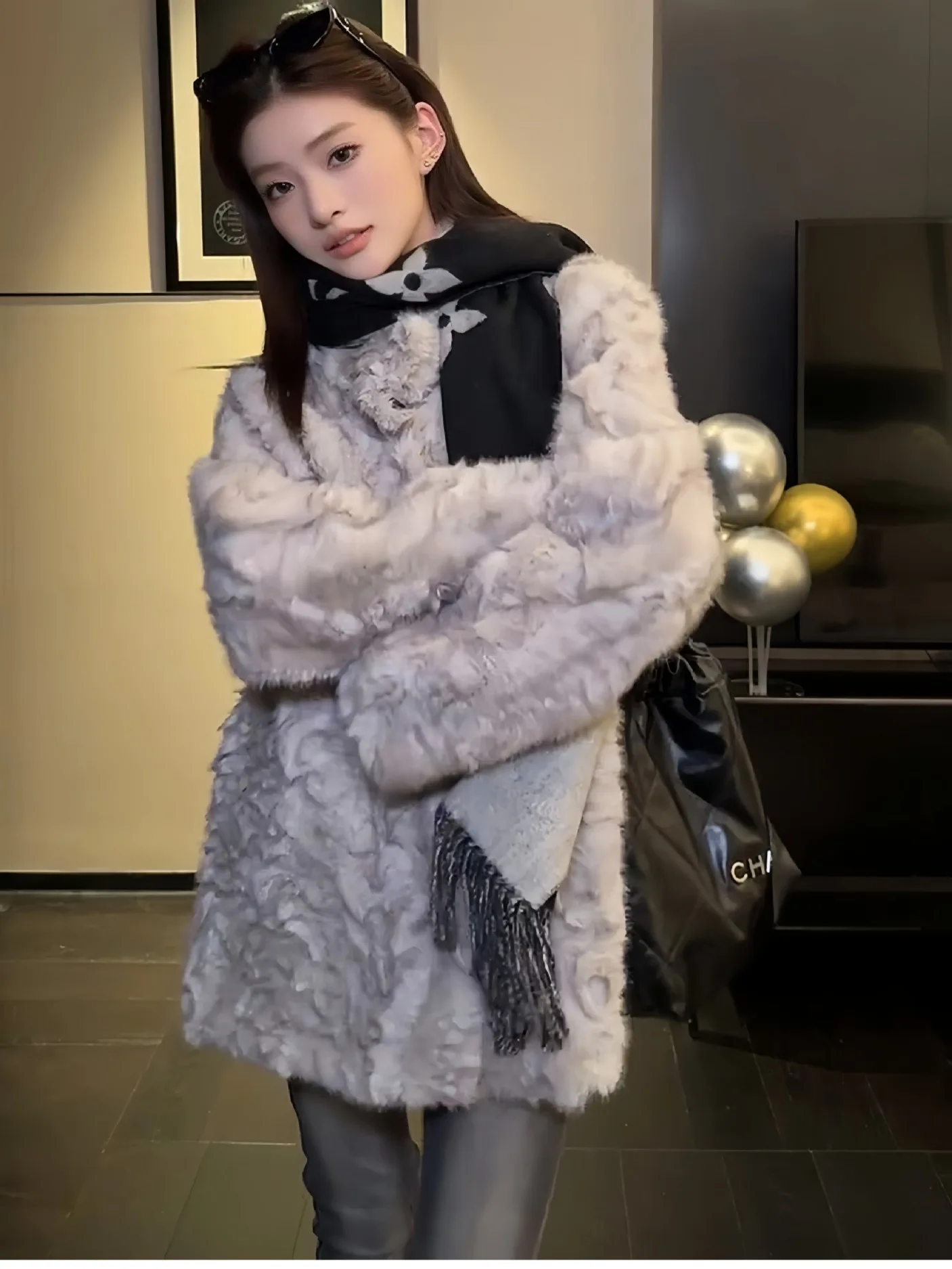 Kunstpelzmantel, lange Damenmäntel, wendbar, für Urlaub, Mutter, Feenrand, Knöpfe, Kontrastfalten, Ärmel, Halstaschen, schlicht, schlank