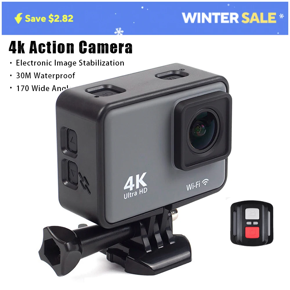 2025 NEW Action Camera 4K 60FPS WiFi Anti-shake With Remote Control Screen Waterproof Sport Camera driv