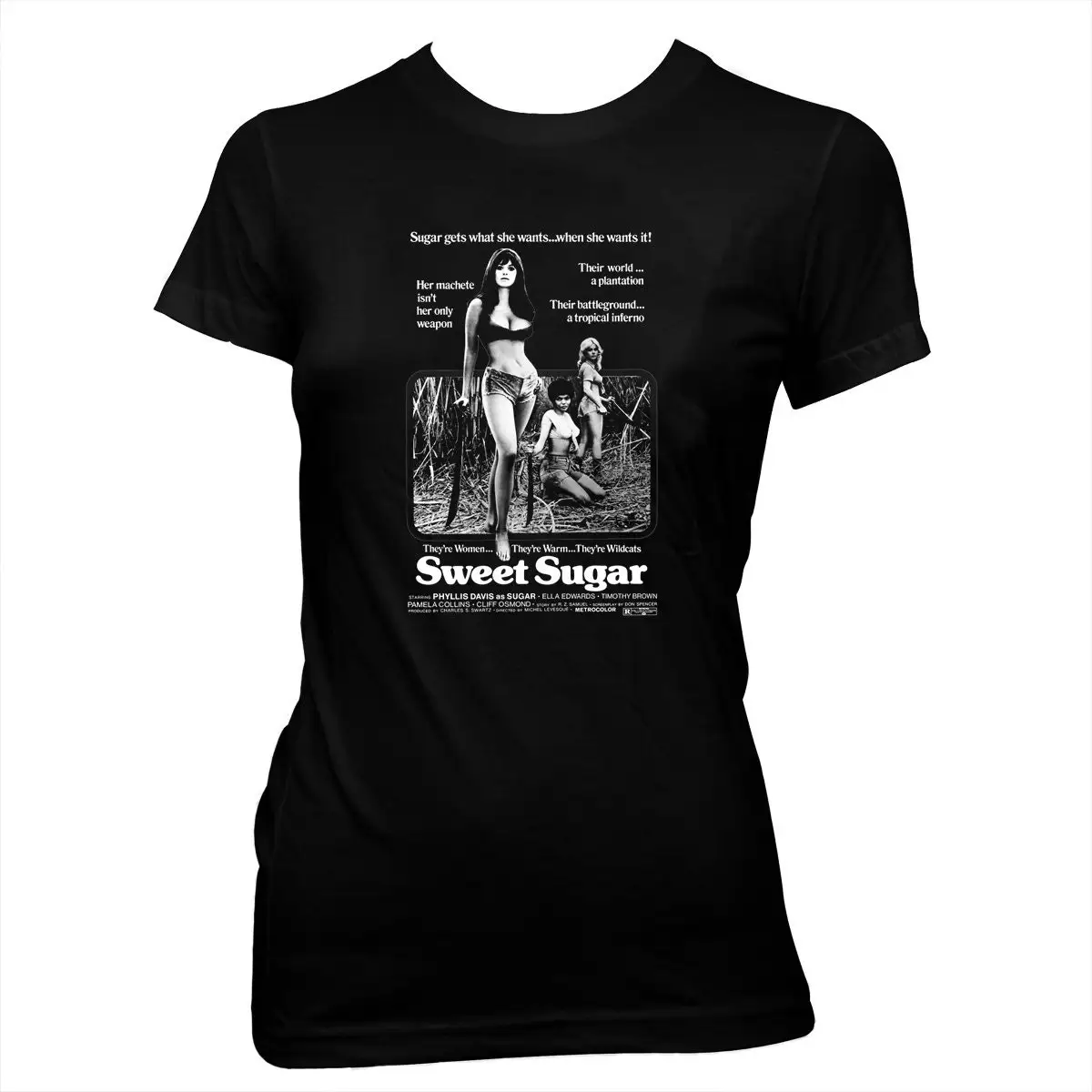 Sweet Sugar Phyllis Elizabeth Davis Hand screened Pre shrunk Women's 100 Cotton T Shirt