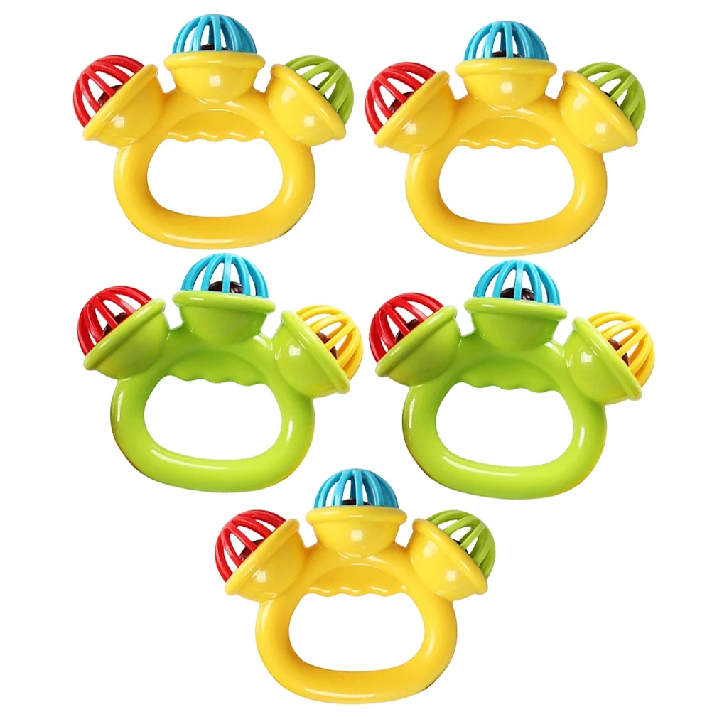 ของเล่นเขย่ามือสำหรับเด็ก 5 ชิ้น ช่วยเสริมพัฒนาการ ฝึกทักษะการเคลื่อนไหว ใช้ได้กับรถเข็นเด็ก เก้าอี้นั่งในรถ เปลเด็ก ของเล่นเสริมพัฒนาการทางประสาทสัมผัสสำหรับเด็กทารก