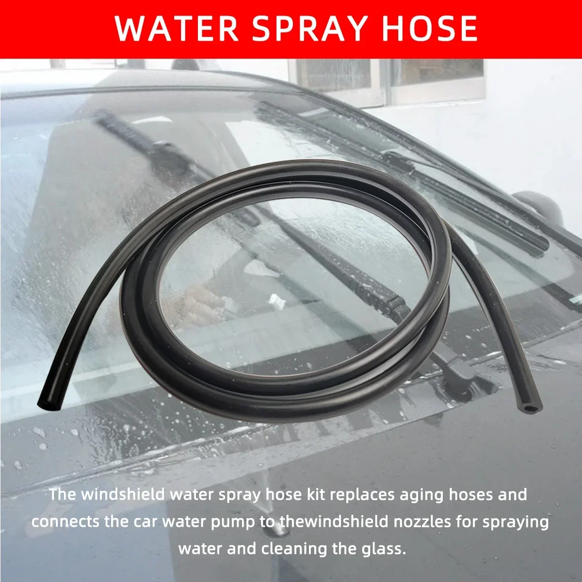 Universal 1/2/3/4m Windshield Washer Nozzle Hose Tube Pipe W/ Connector T Y Straight for Front Window Headlight Pump Car Parts