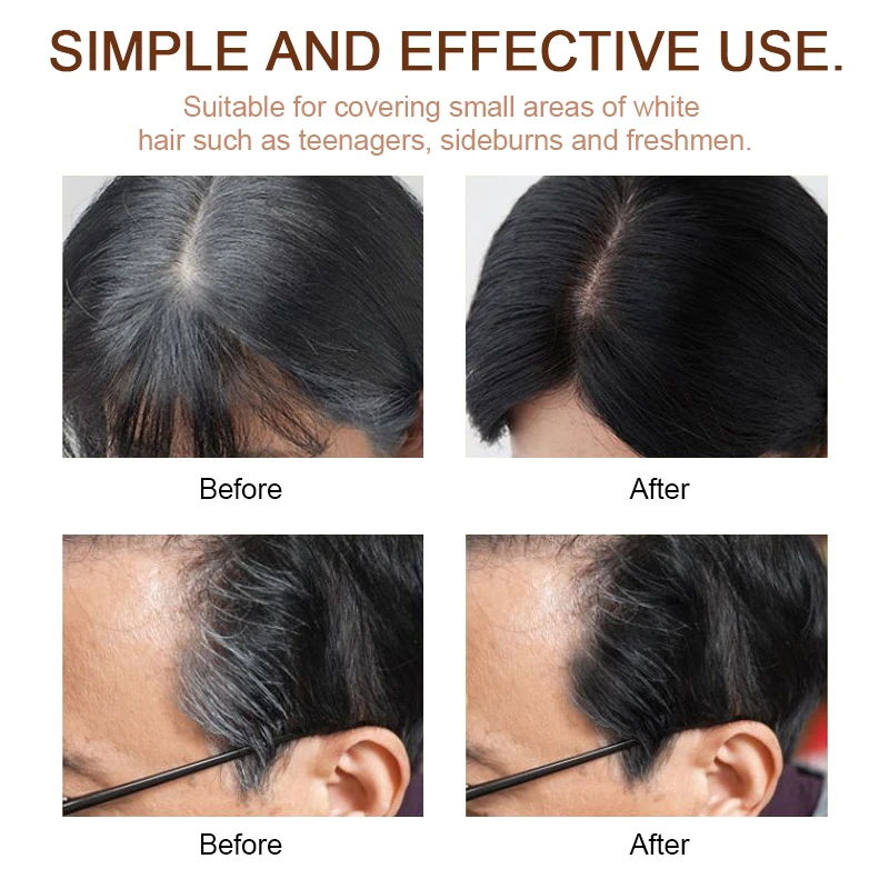 قلم تصفيف الشعر مع مشط الأسنان، لا يؤذي فروة الرأس، يغطي الشعر الرمادي ولا يتلاشى، تجفيف سريع في حالات الطوارئ وتجديد الألوان