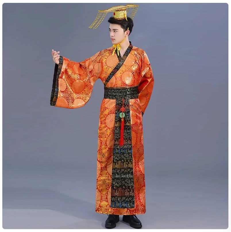 Nuevo disfraz histórico de actuación, disfraz de príncipe adulto, bata de dragón, disfraz de emperador de la Dinastía Han, Hanfu