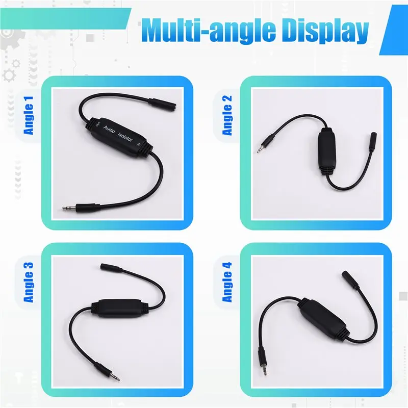 A19T 3.5mm AUX Noise Filter Ground Loop Isolator for Car Audio Home Stereo System Headphone Hum Eliminator Plug & Play