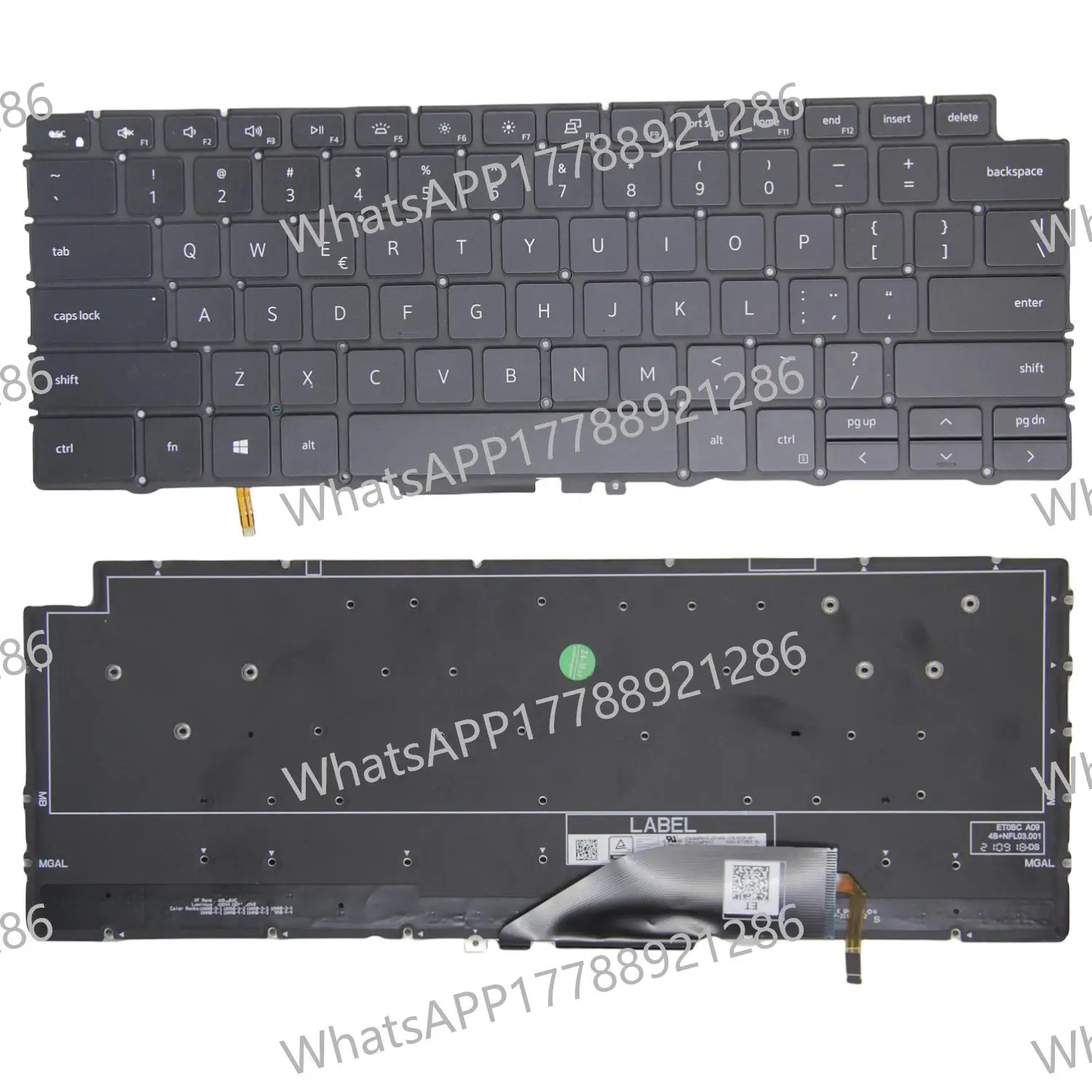 Teclado para portátil con diseño US SP GR LA para Dell XPS 13 7390 2en1 9310 2en1 P103G