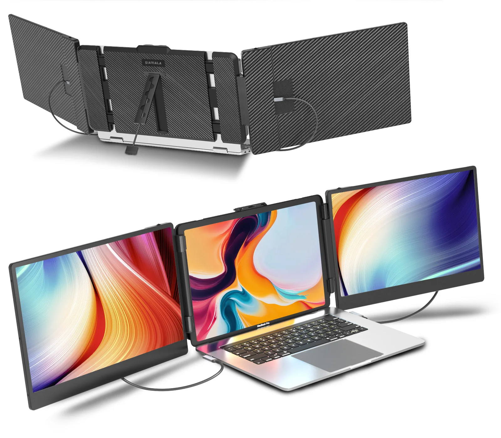 

Triple Portable Monitor 14'' Inch 1080P FHD IPS Laptop Screen Extended Lcd Plug And Play Portable Monitor Extender For Laptop