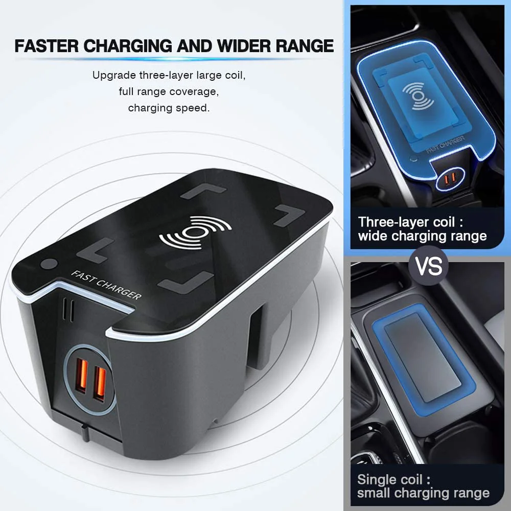 Chargeur sans fil QI pour voiture 15W, plaque de charge, support de téléphone pour Volvo XC90, S90, XC60, VC60, S60, V90