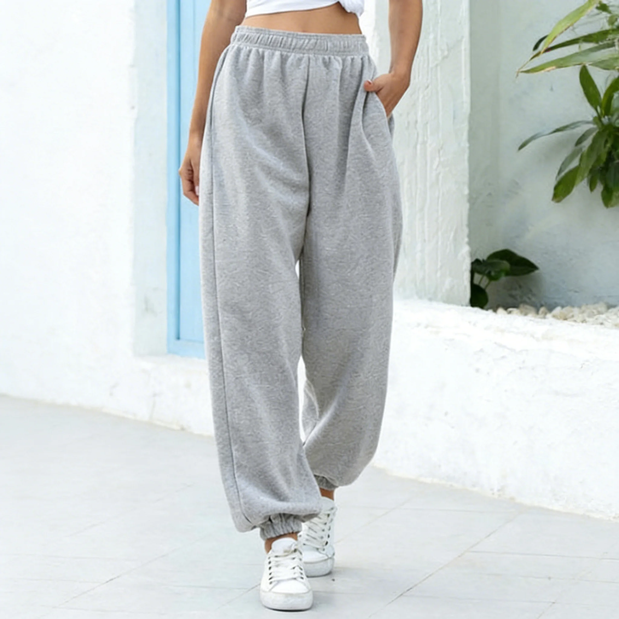 

Zagros Women Summer Solid Sweatpants, Casual Loose Harem Pants Hip Hop High Waist Baggy Joggers Trousers S-XXL