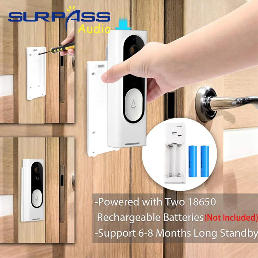 สมาร์ท WIFI พร้อม Night Vision Intercom Doorbell 1080P HD มุมกว้างเลนส์ TUYA โทรศัพท์มือถือรีโมทคอนโทรล security กล้อง