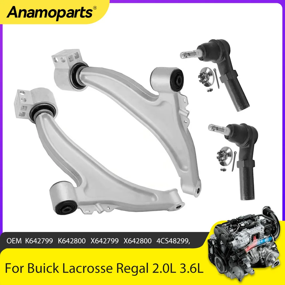 Chassis Parts Front Lower Control Arms Outer Tie Rod Ends Kie Fit 2.0 2.4 3.6 L For Buick Lacrosse Regal 2.0L 2.4L 3.6L 11 - 17