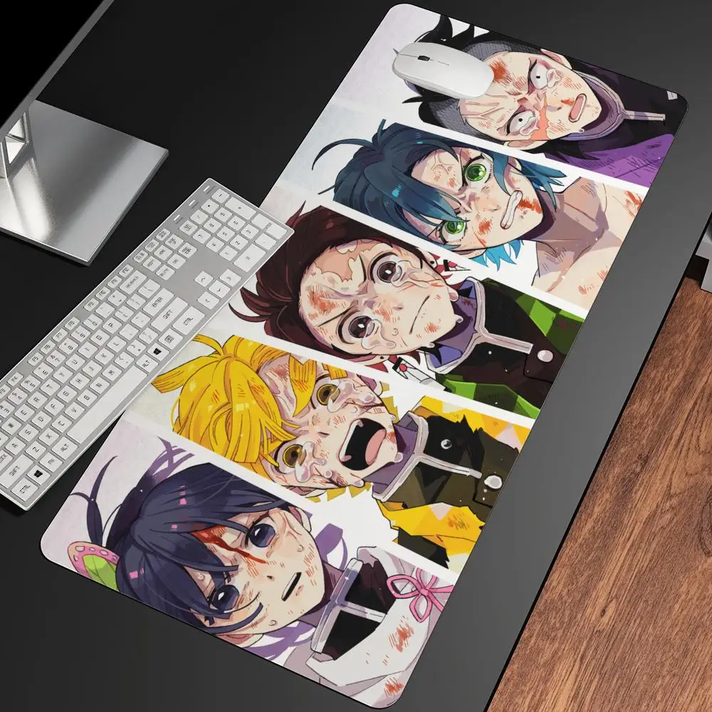 Popular Anime Demon Slayer Mousepad High Quality Large Gaming Mouse Pads LockEdge Thickened Computer Keyboard Table Desk Pad