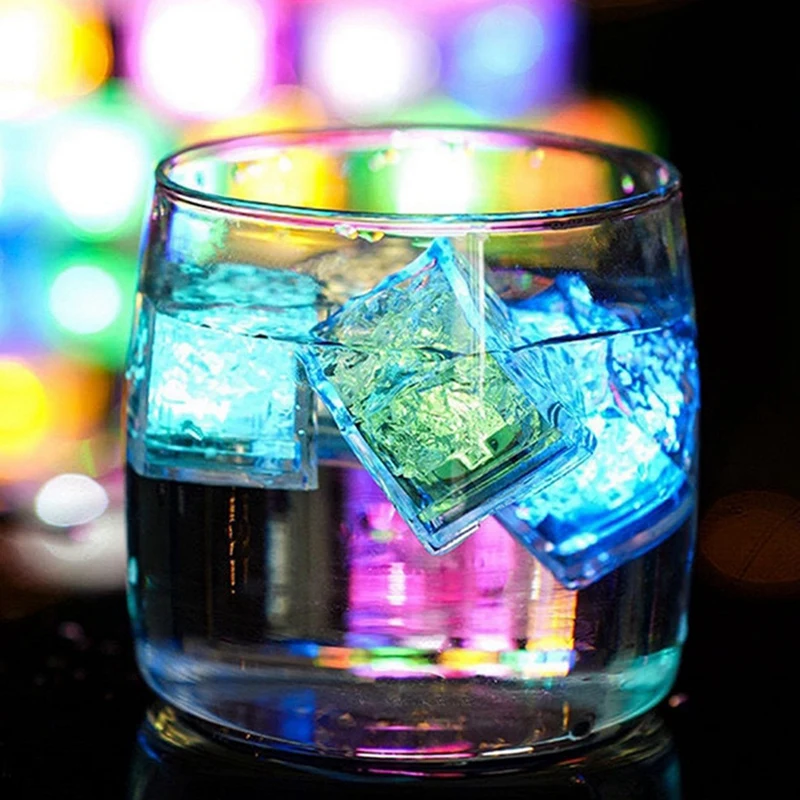 ABFU-Multi-Color Flashing LED Ice Cubes, Waterproof Glow Lights For Nighttime Bar, Club, And Partydrink Decorations