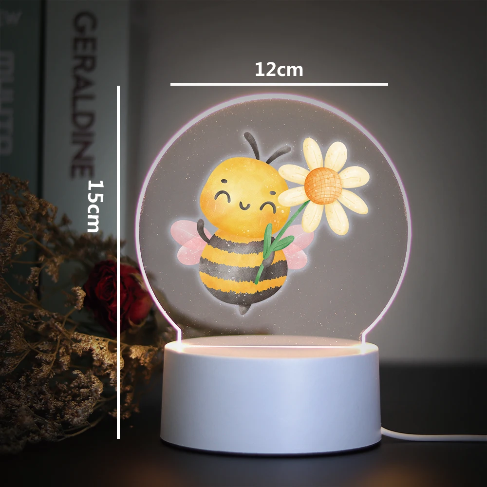 Bee 3D Night Light Kids Toy Birthday Christmas Gifts For Kids Toys Night Light 3D Illusion Lamp