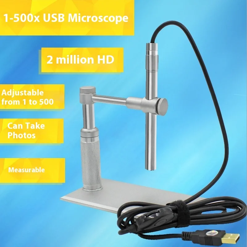 

2,0 МП портативный электронный цифровой микроскоп высокой четкости 1-500x USB-ручка, эндоскоп для полости рта, можно фотографировать