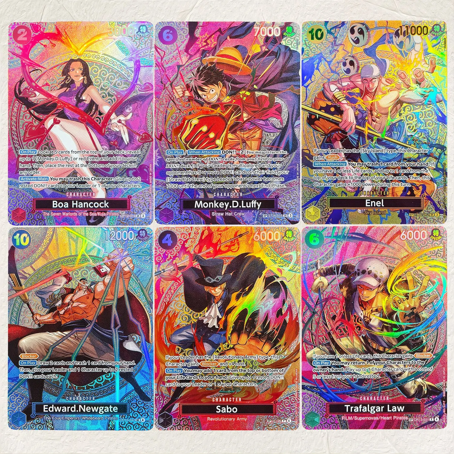 One Piece Trafalgar Law SP OP13-031 DIY Holographic Texture Cards EN Version Collectible Grade Classic Anime Collectible TCG