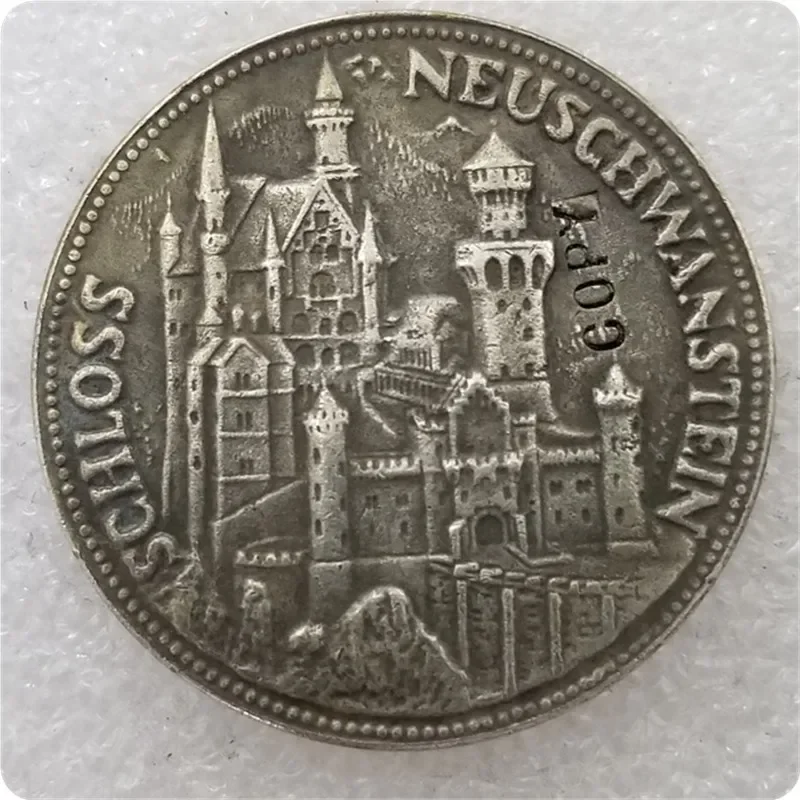 German Imperial Bayern Koenig Ludwig II Medal Coin Bavarian Copy Challenge Pocket Coins Christmas Gifts