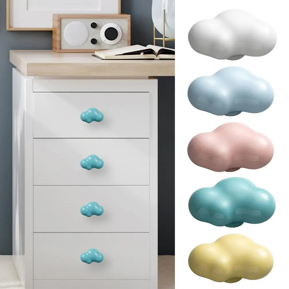 Cabinet Pull Handle Cloud Shaped Ceramic Cabinet Knob Drawer Pull Handle Smooth Surface Cupboard Hardware for Simple