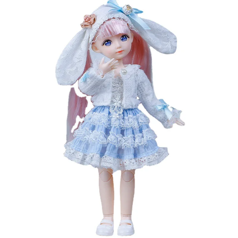 32 cm Śliczna wykwintna dziewczyna Księżniczka Lalka Zabawki 3D Wykwintna twarz komiksowa 1/6 BJD 23 Wspólne ruchome zabawki Dziewczyny DIY Dress Up Zabawki Prezenty