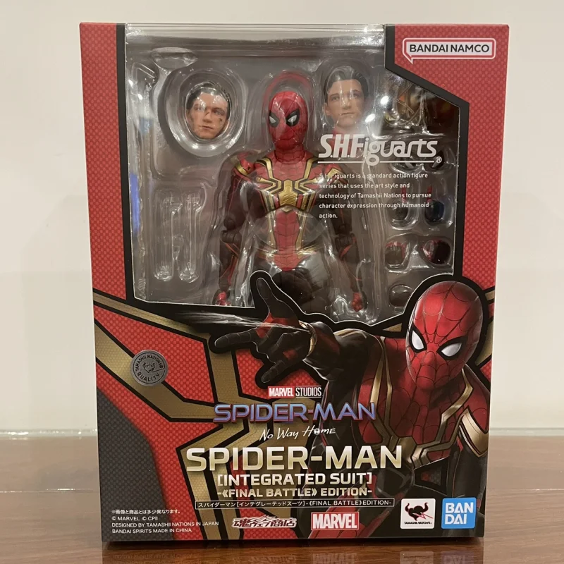 

In Stock Bandai Original Shf Spiderman Tom Holland No Way Home Integrated Suit Final Battle Edition Action Figure Toy Gifts