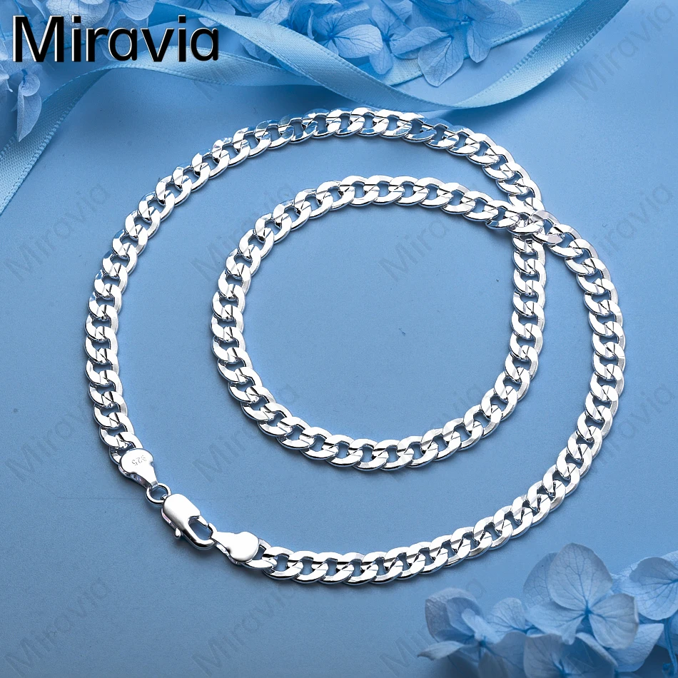 

Miravia 925 Sterling Silver 7mm Sequin Necklace, Exquisite And Cute Wedding Party Jewelry For Women