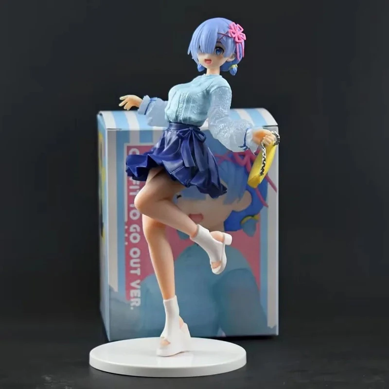 24cm Cute Rem Anime Doll Re: Life A Different World From Zero Figure Rem Action Figure Beautiful Girl Model PVC Collection Toys