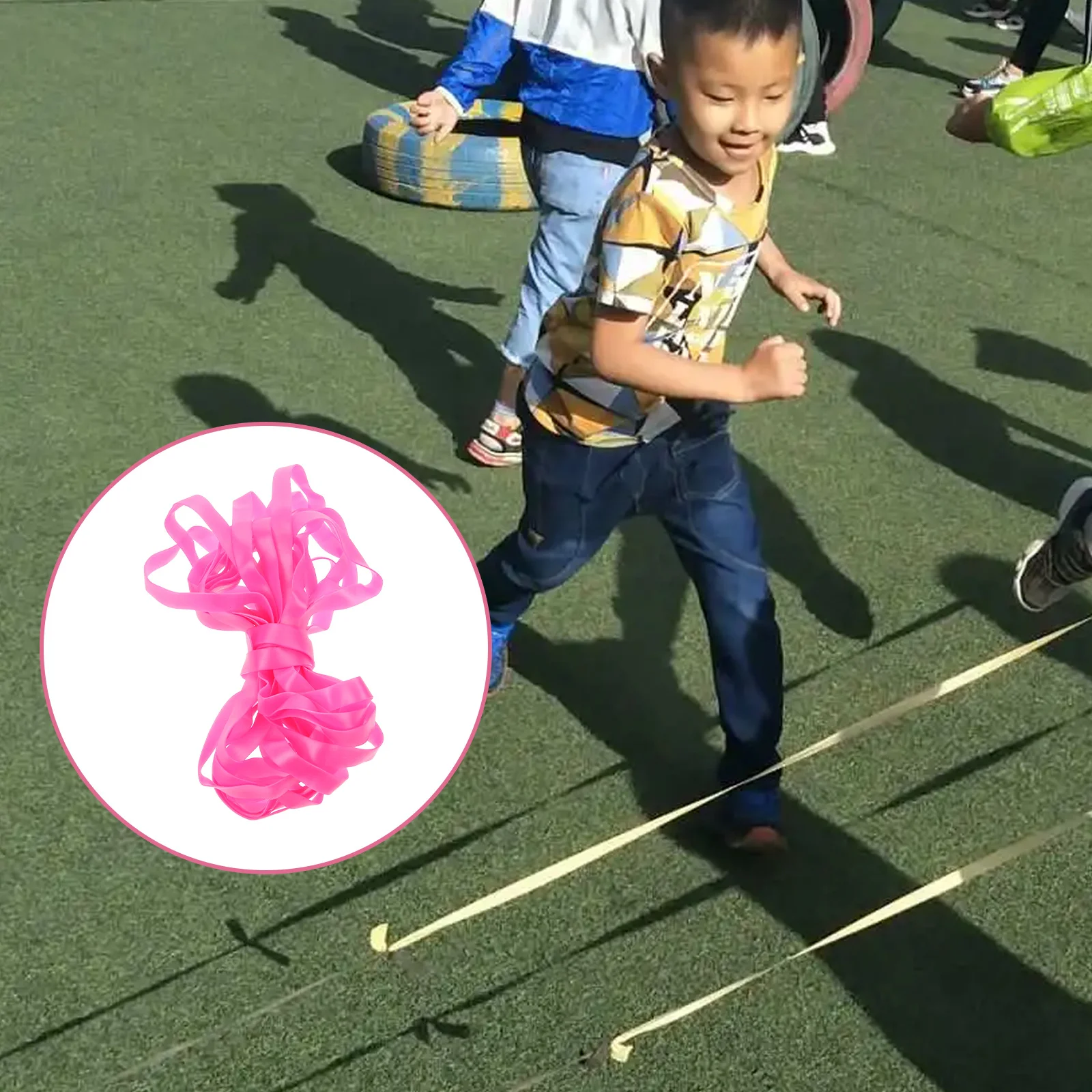 

Kids Sports Rubber Chinese Jump Rope Exercise Skip Rope for Indoor Outdoor Fitness Workout Workout Jump Ropes Skipping Ropes