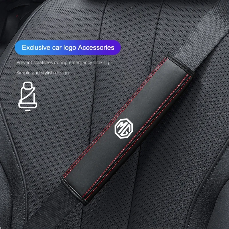 PU Leather Car Seat Belt Shoulder Pad Cover Safety Strap Cushion Protector For MG ZS HS MG3 MG4 EV MG5 MG6 MG7 Cyberster GT 4