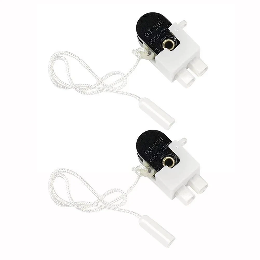 2PCS Pull Cord Light Switch 250V 2A Rotating On/Off Switch For Wall Lamp Ceiling Fan Floor Lamp Easy Install