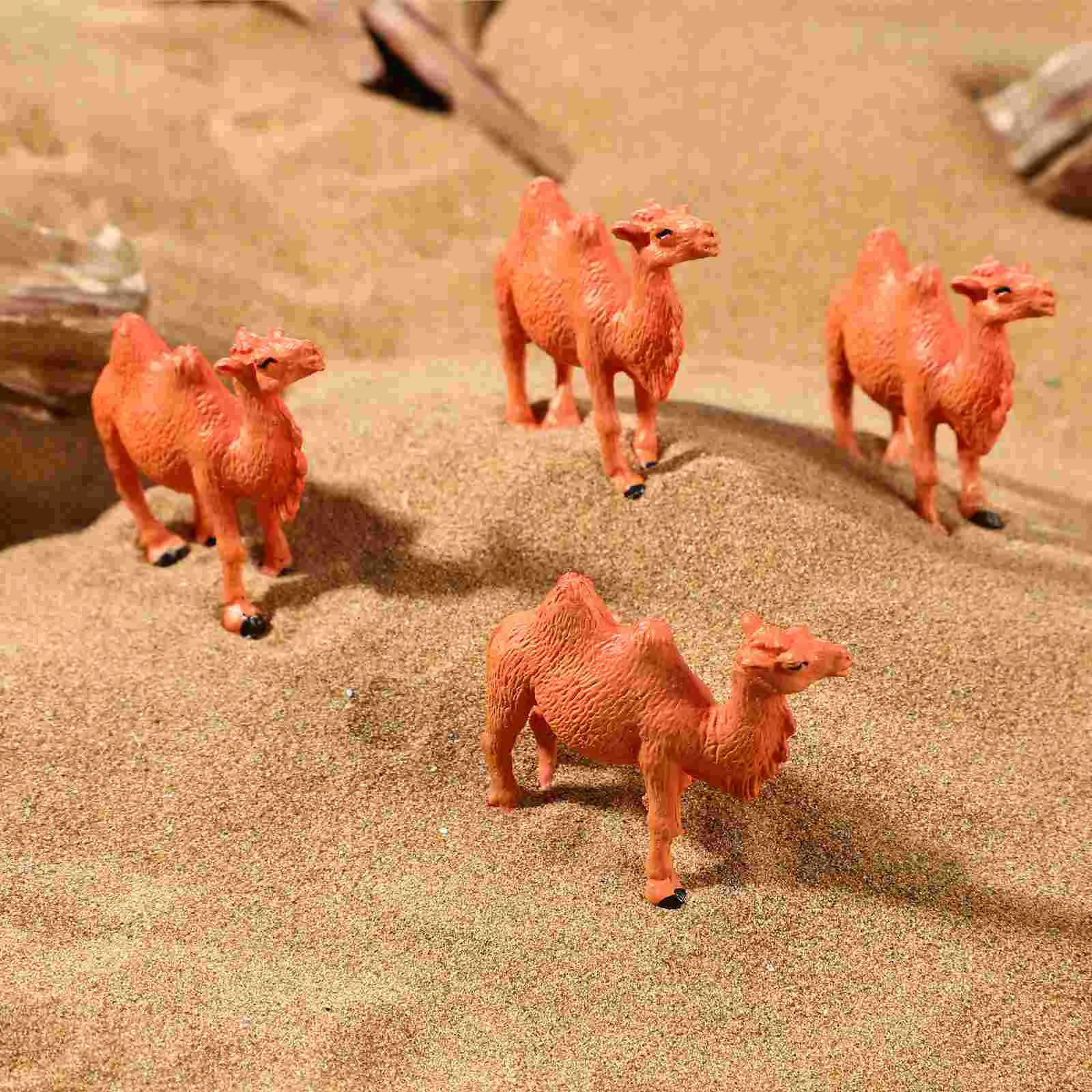 4 Pcs Camels Figurines Toys for Babies Adornments Playthings Figures Ornament Model Small Statues Household Props