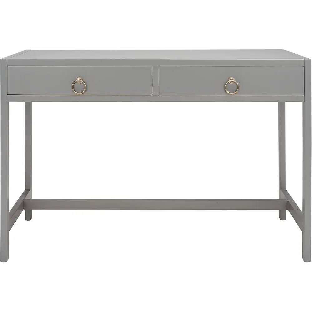 

Elegant Grey Writing Desk with Glam Gold Hardware, Perfect for Home Office, Bedroom, or Den, 46W x 22.1D x 30H