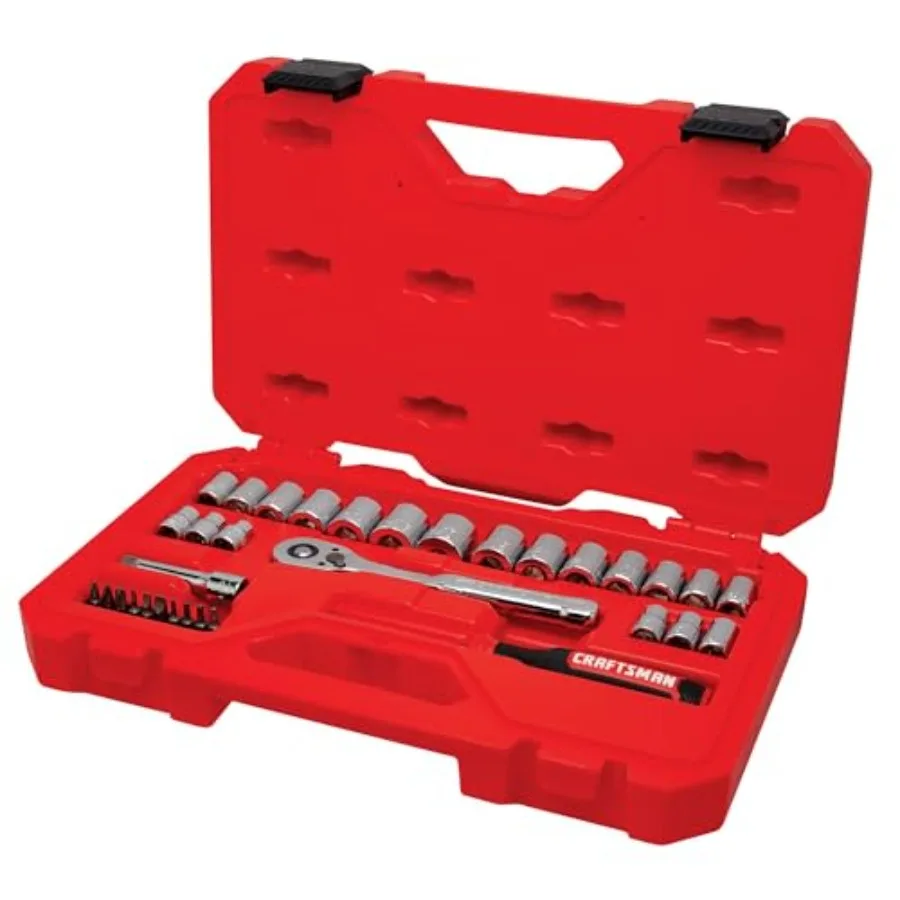 

Mechanics Tool Set 33 Pcs 3/8 Inch Drive SAE/Metric CMMT12113