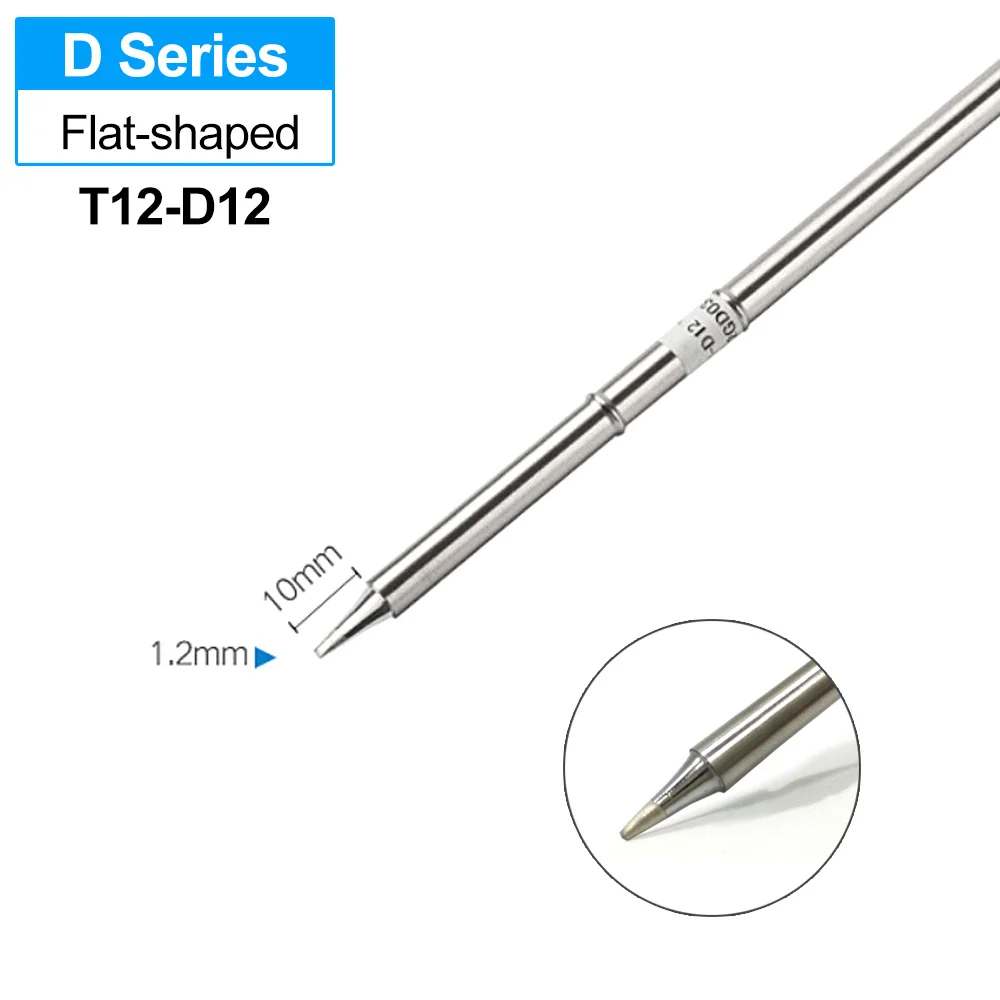 T12 D Series Flat Shaped Soldering Iron Tips T12-D08 D12 D16 D24 DL32 D4 D52 for Hakko FX951 FX950 FM203 Station Kits