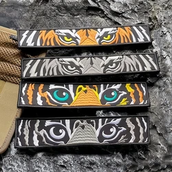 Embroidered Hook and Loop Patches for Clothing, Tiger Eye Morale Badge on Backpack Jacket, Tactical Emblem Decoration Sticker