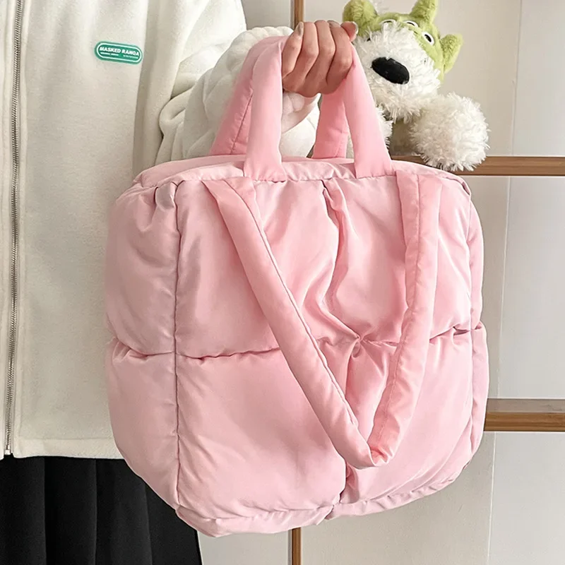 Children Messenger Bag Women Cotton Jacket Bags Fashionable Versatile Down Bags Hand-held Tote Bag for Women Designer Bags Сумка