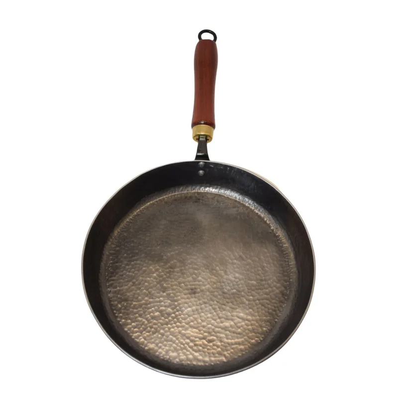 DSA Home Handmade Hot Forged Straight Edge Frying Pan Handmade Frying Pan Bottom Handmade Iron Pan Kitchenware