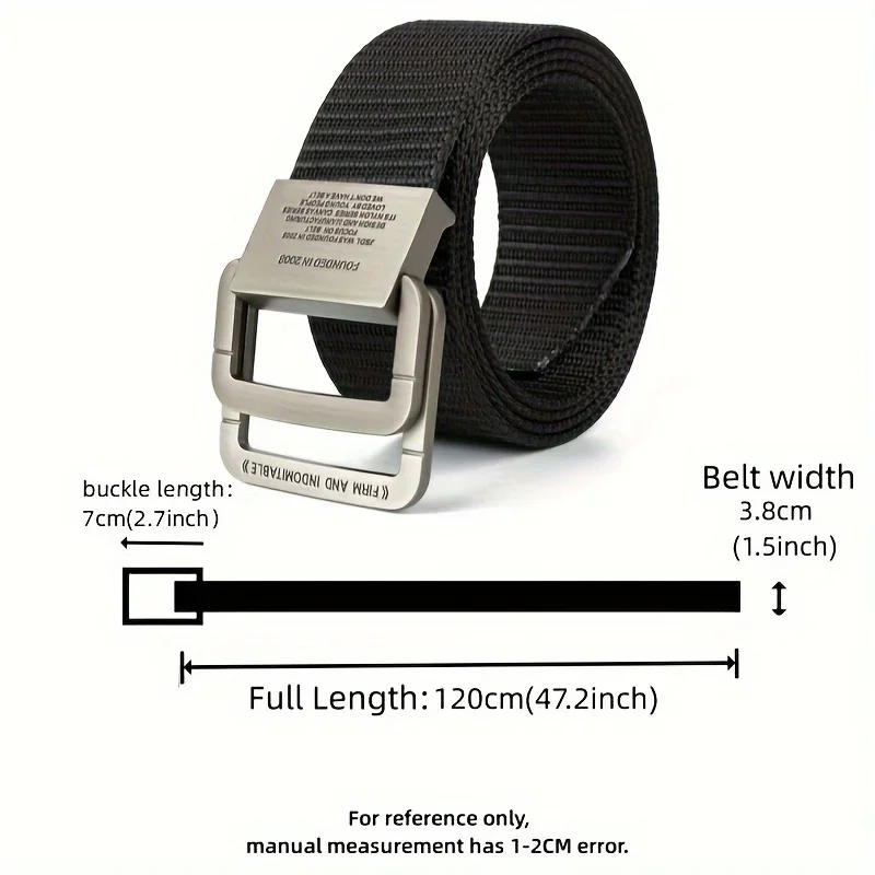 Canvas Belt Men's Belt Alloy Double Buckle High Quality Soft Nylon Belt Ladies Casual Personality Belt