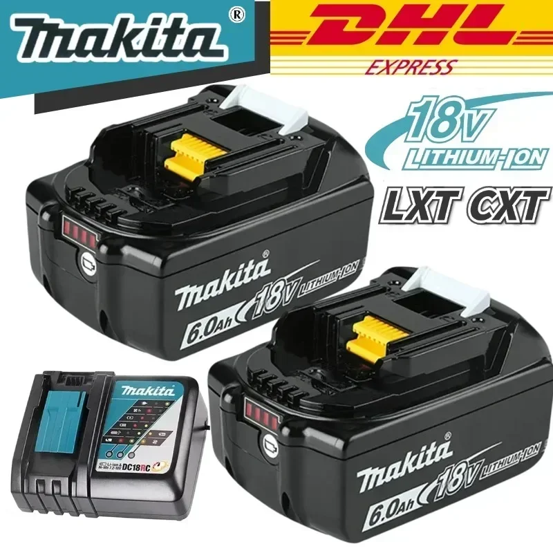 

Genuine Makita 18V 6A Rechargeable Lithium Ion Battery With Battery indicator For Makita BL1830 BL1840 BL1850 Power Tool Battery