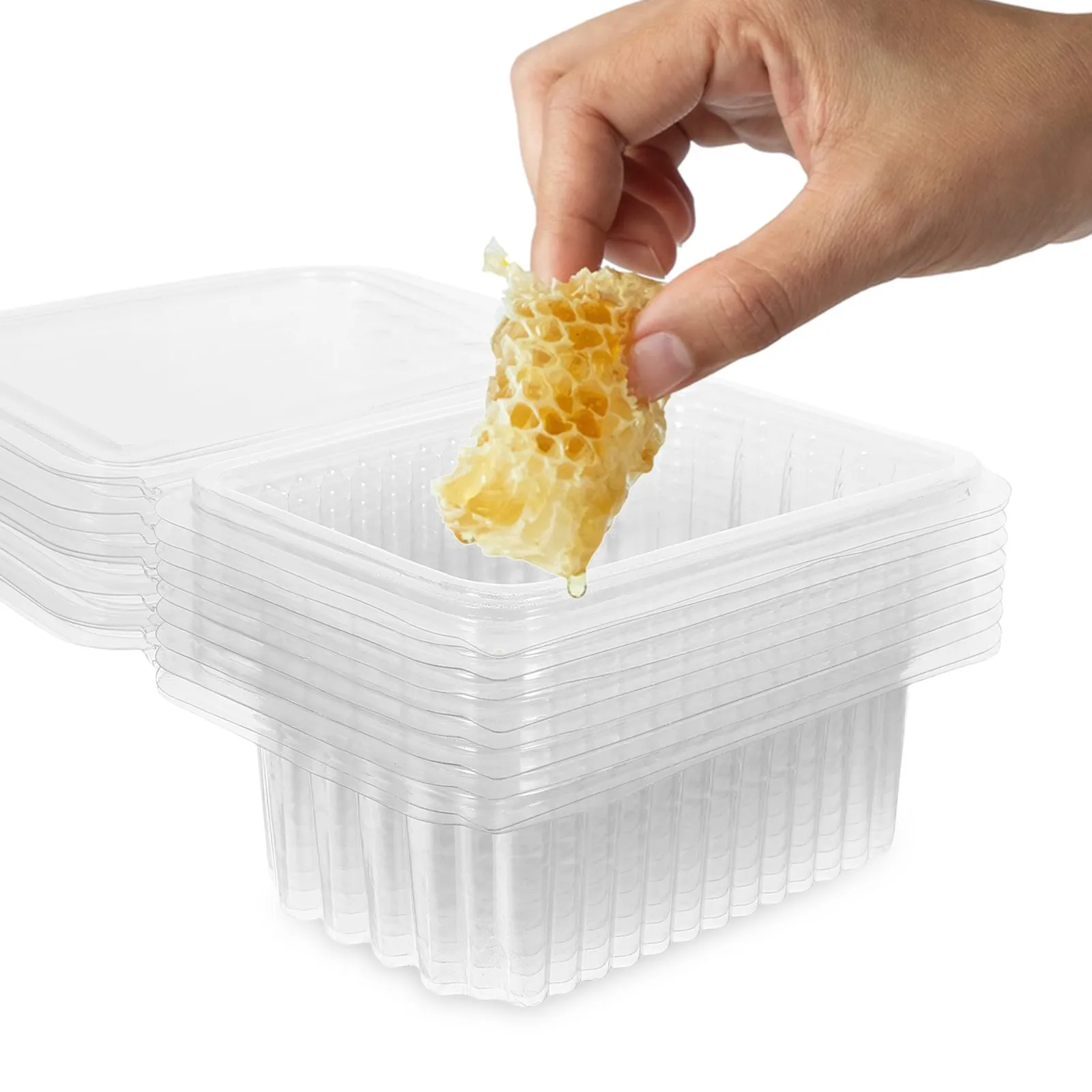 10Pcs Hexagon with Lid Beekeeping Supply Compact Honey Holder for Refrigerator Pantry Kitchen Storage Packaging
