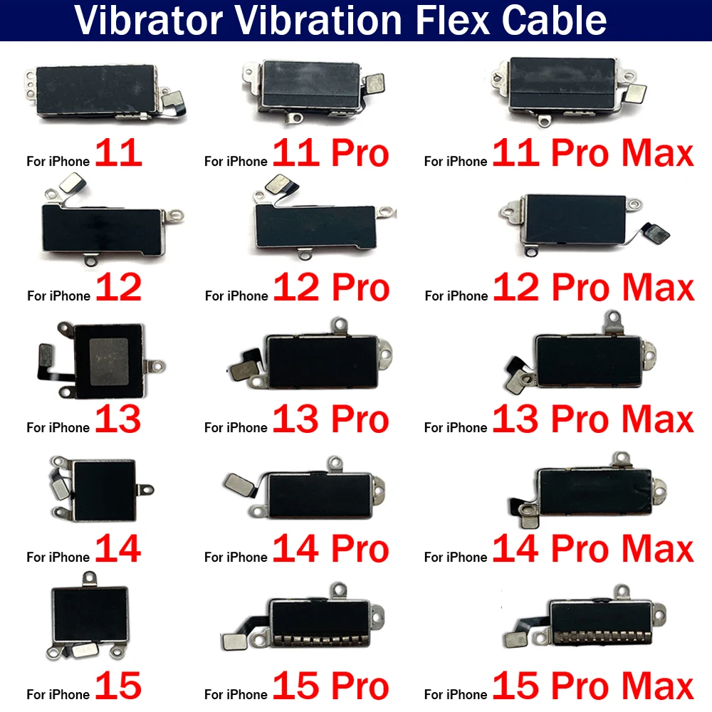 New Vibrator Vibration Silent Motor Module Flex Cable For iPhone 11 12 13 14 15 Pro Max Repair Replacement Parts