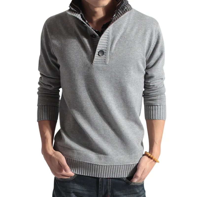 Suéter de Punto para Hombre, Estilo Coreano, Cuello Alto, Cómodo, sor Medio, Primavera-Otoño, Corte Ajustado, Moderno, Man...