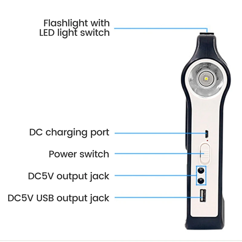 Portable 6V Rechargeable Solar Panel Power Storage Generator System USB Charger With Lamp Lighting Home