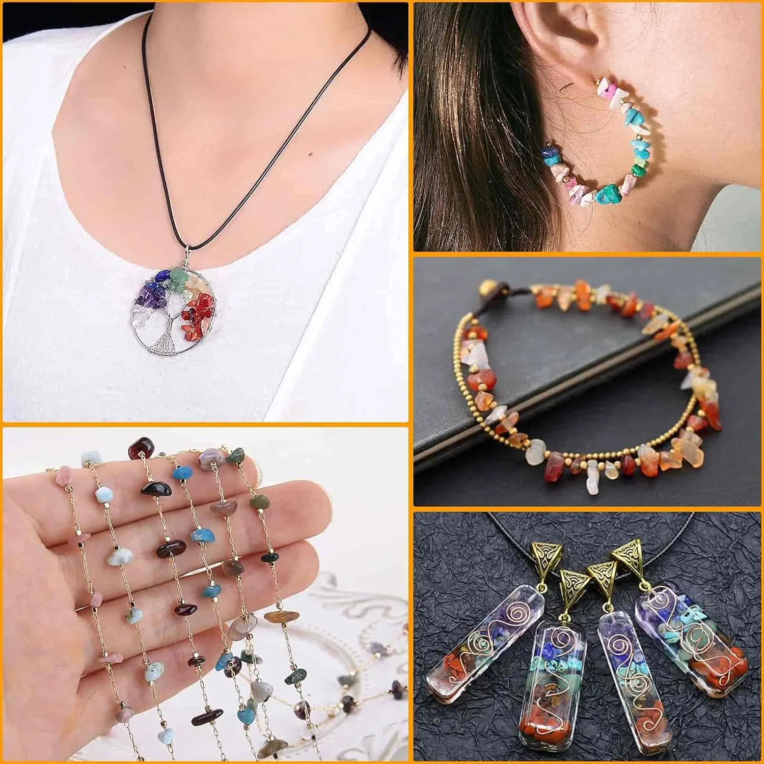 Crystal Beads Ring Making 28 Colors Gemstone for Jewelry Making Plastic Box for Jewelry Ring Bracelets Earring Making Supplies