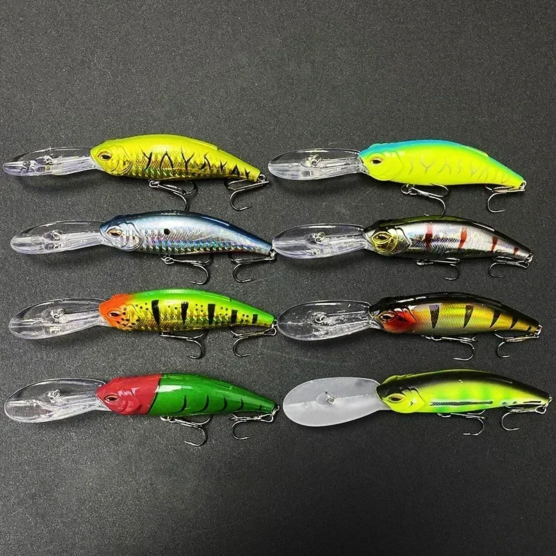 85mm/17.5g 3D Fish Eye Long Casting Floating Mino Lua False Bait 3X Strengthened Sanbon Hook High Quality Hand Painted