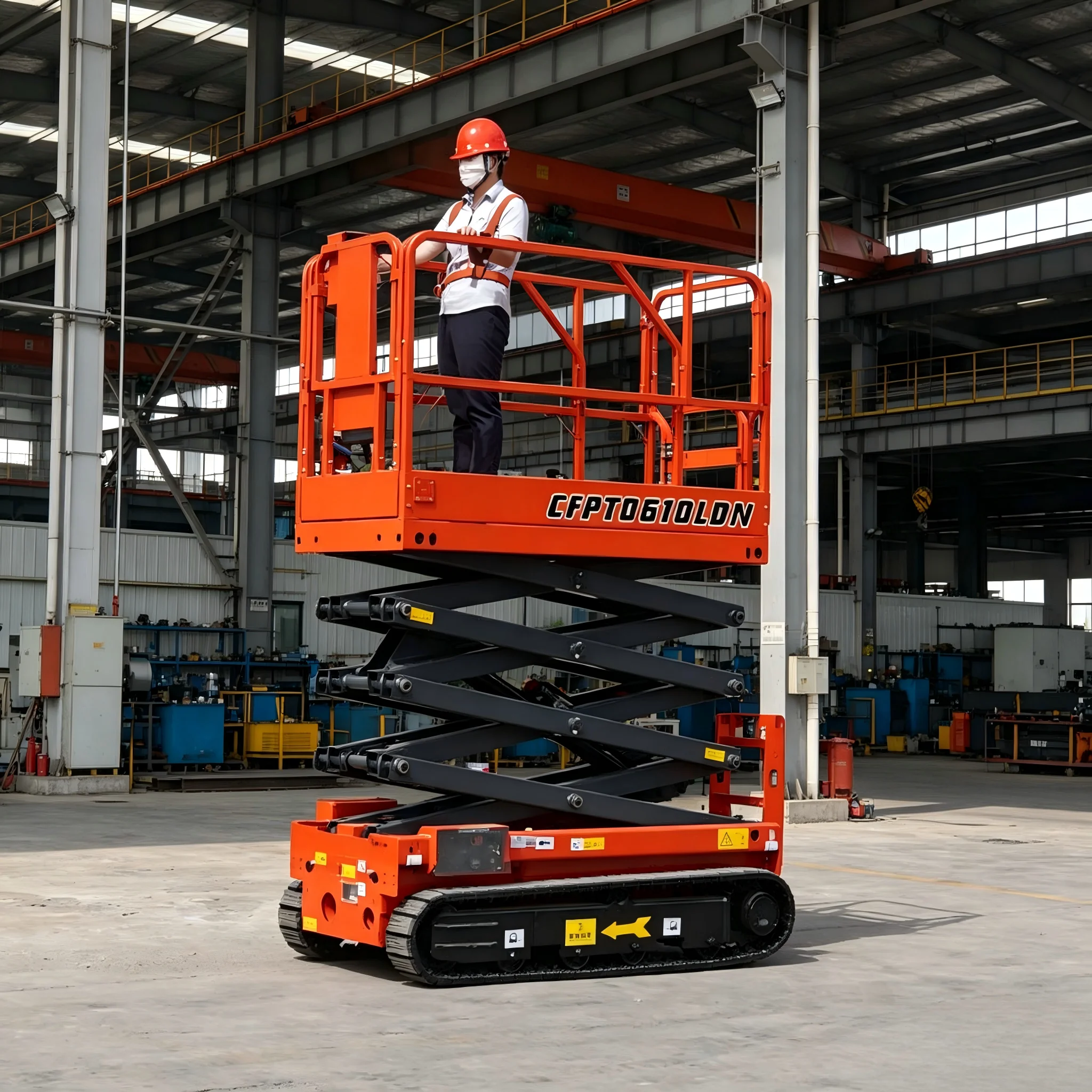 Factory Self Propelled Electric Scissor Lift Aerial Work Platform Engine 6m Lifting Height 230kg Capacity Remote